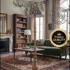 Ahşap Ayaklı Toile de Jouy Desenli Kumaş ve Metal Kasnaklı Başlık Lambader