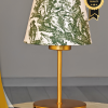Vintage Gold Ayak Toile De Jouy Masa Lambası Abajur Kablolu Arapuarlı Yeşil Başlık
