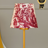 Vintage Gold Ayak Toile De Jouy Masa Lambası Abajur Kablolu Arapuarlı Bordo Başlık - Görsel 4