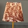 Vintage Gold Ayak Toile De Jouy Masa Lambası Abajur Kablolu Arapuarlı Bordo Başlık - Görsel 6