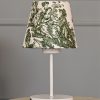 Vintage Beyaz Ayak Toile de Jouy Masa Lambası Lambader Yeşil Başlık